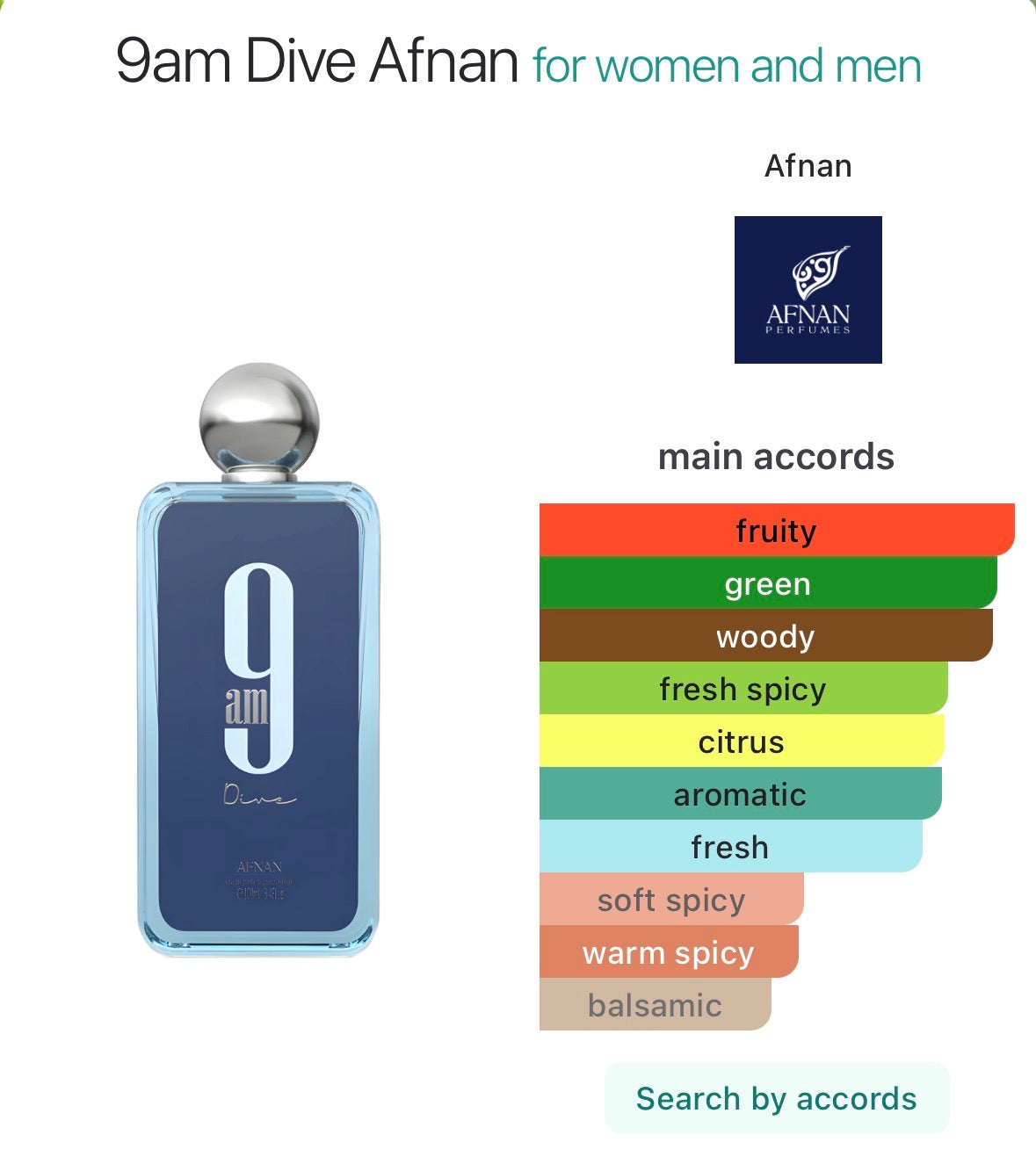 9am Dive Afnan for women and men