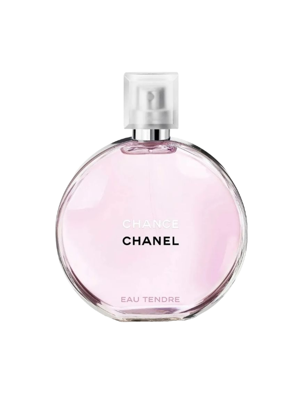 Chanel Chance Eau Tendre perfume bottle on a white background